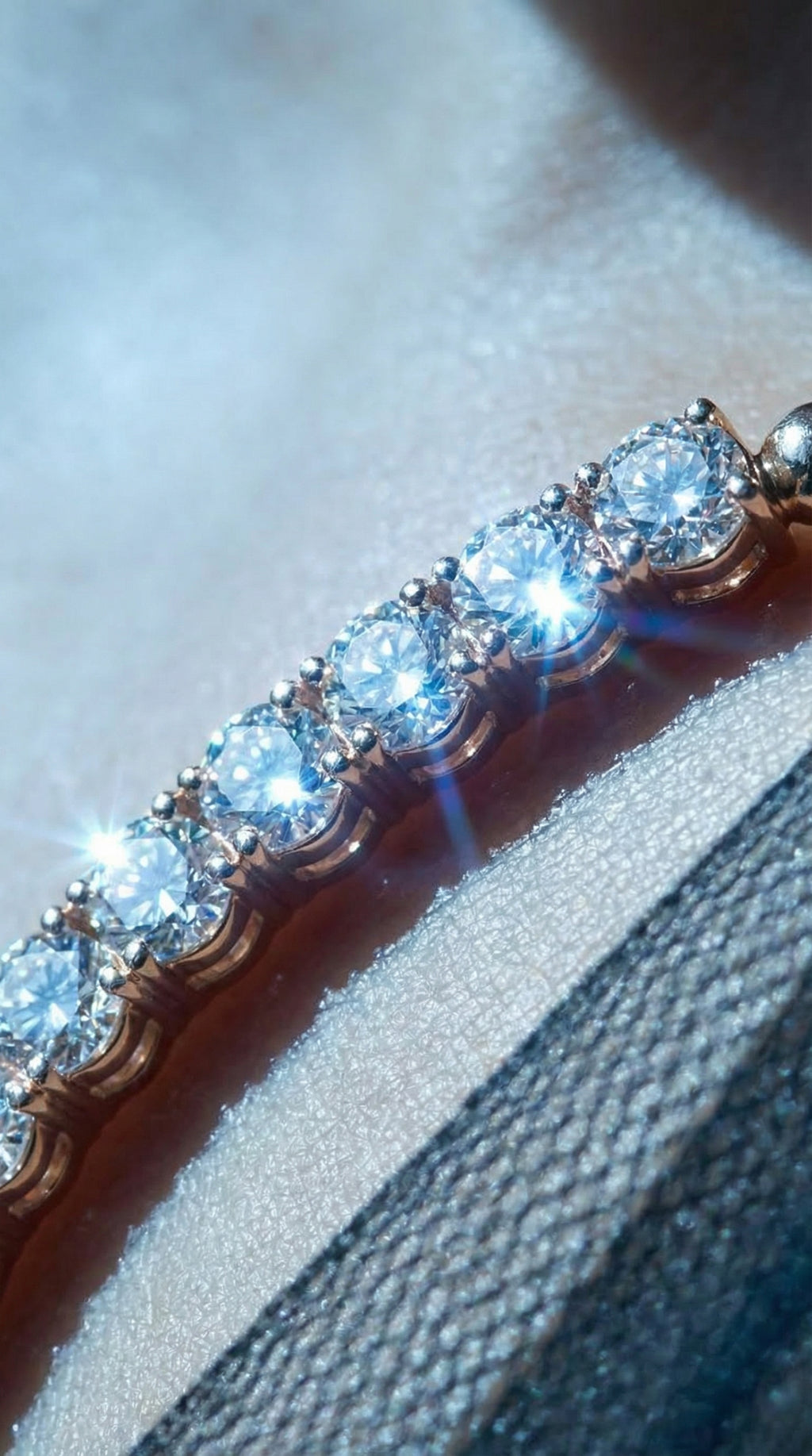 Close-up of a diamond necklace 